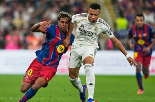 Lamine Yamal dengan Kylian Mbappe